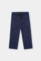 Boys Blue Cotton 6 Pocket Cargo Trouser